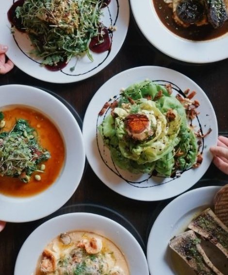 A table of starters and salads